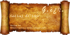 Gallaj Áldor névjegykártya